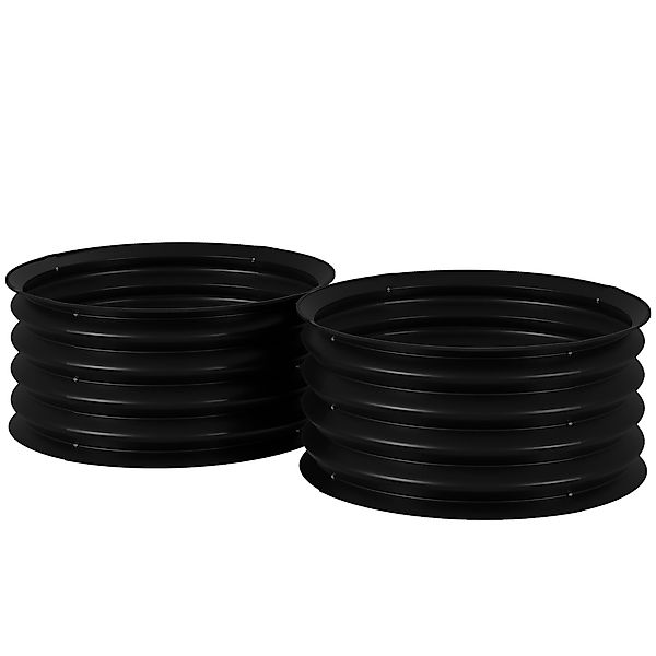 Outsunny 2er-Set Hochbeet aus Stahl, Pflanzbeet Frühbeet Gartenbeet Blumenk günstig online kaufen