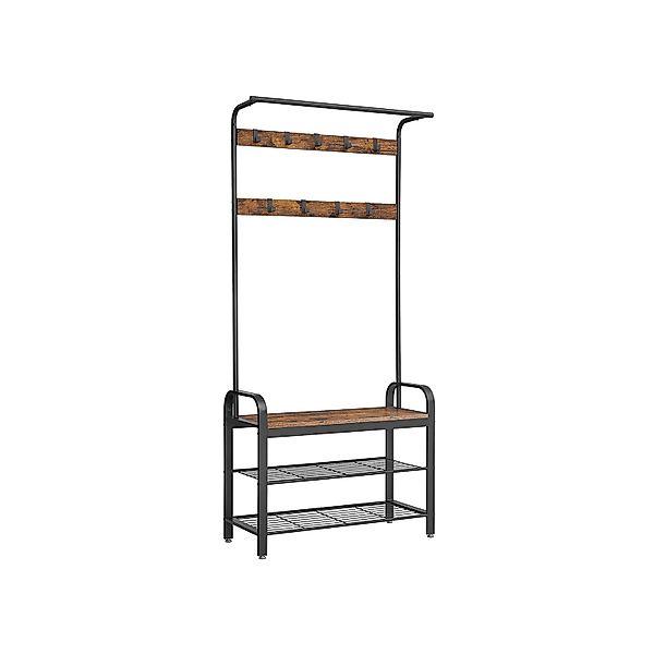 Vasagle Garderobenständer 84 cm x 183 cm x 33,7 cm Braun-Schwarz günstig online kaufen