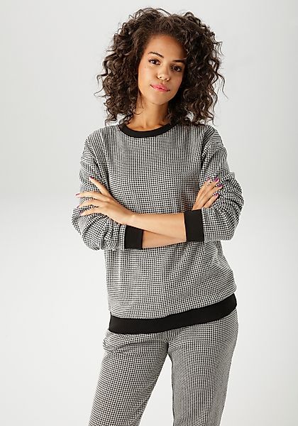 Aniston CASUAL Sweatshirt, mit trendigem Hahnentritt-Muster - NEUE KOLLEKTI günstig online kaufen