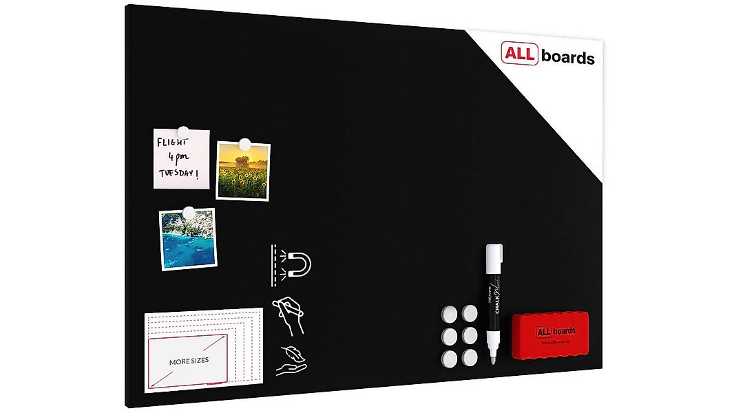 ALLboards Magnettafel ALLboards Metallische Magnettafel KREIDETAFEL SCHWARZ günstig online kaufen