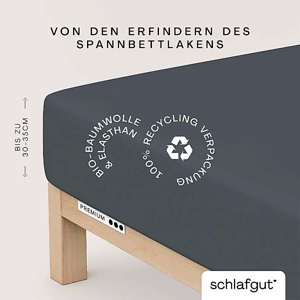 Schlafgut Spannbettlaken "PREMIUM Mako-Zwirn-Jersey, 220 g/m², 95% Bio-Baum günstig online kaufen