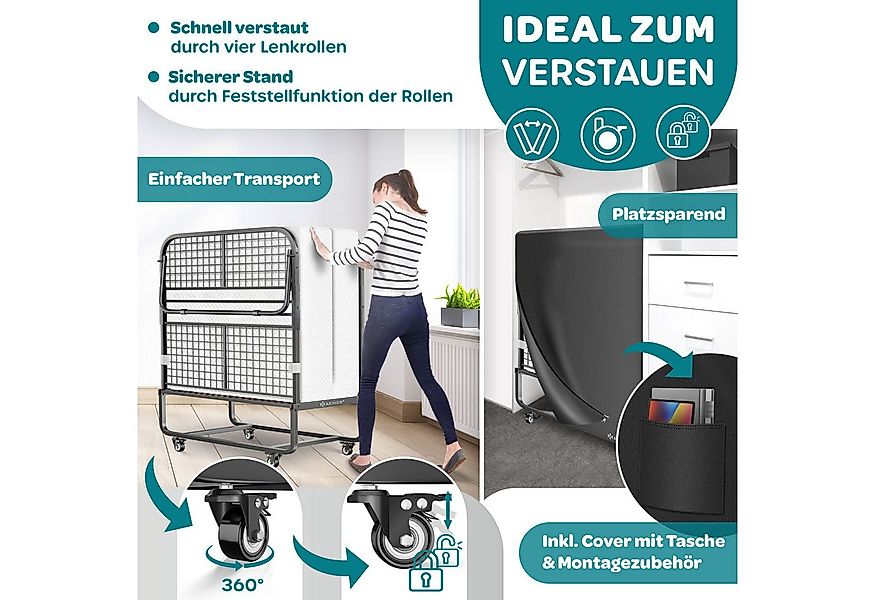 KESSER Gästebett 200x90cm Klappbett faltbares Reisebett mit Metallrahmen fü günstig online kaufen