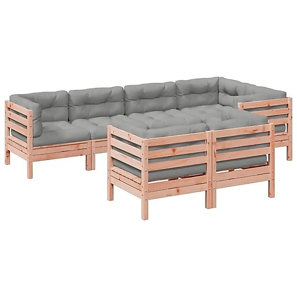 vidaXL 7-Tlg Garten-Sofagarnitur mit Kissen Massivholz Douglasie 3299498 günstig online kaufen