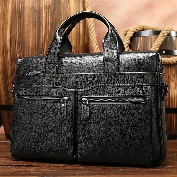 YUBRO-STUDIO Aktentasche Echtes Leder Herren Laptop günstig online kaufen