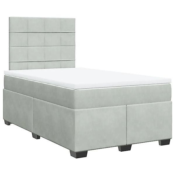 vidaXL Boxspringbett mit Matratze Hellgrau 120x190 cm Samt 3293158 günstig online kaufen