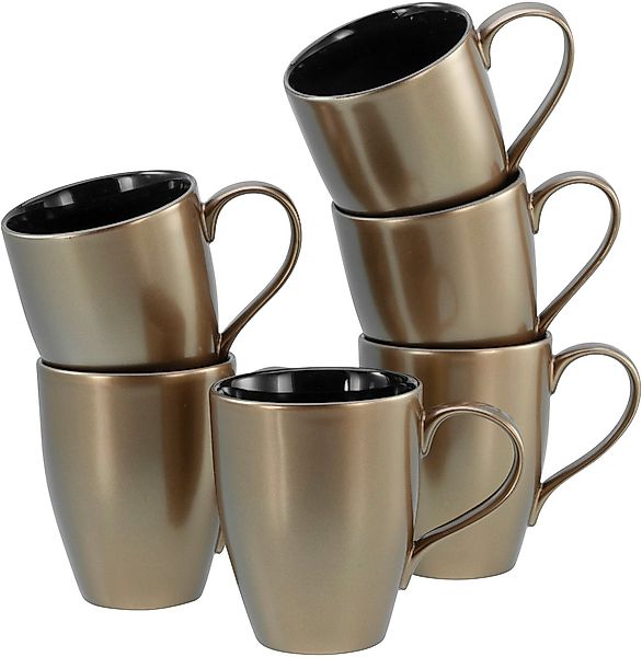 CreaTable Becher "Golden Days Schwarz, Becherset, 6-tlg." Goldfarbene Spezi günstig online kaufen