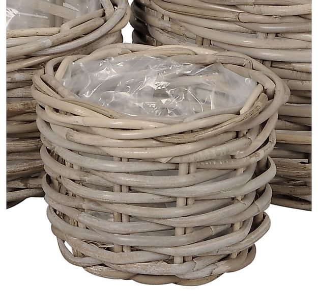 Posiwio Pflanzkübel Pflanzkorb BRIGHTON grau braun D20,5cm Rattankorb Koobo günstig online kaufen