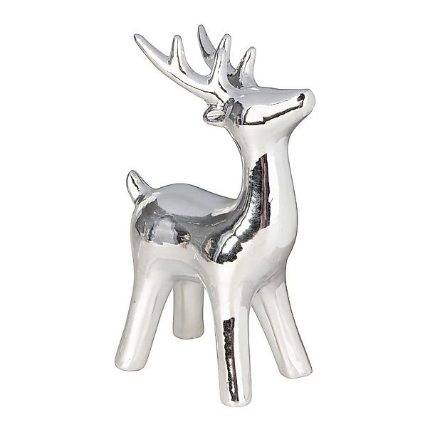 MICA Weihnachtsfigur Deko Hirsch silber - ca. 9,5 x 6 x 15 cm günstig online kaufen