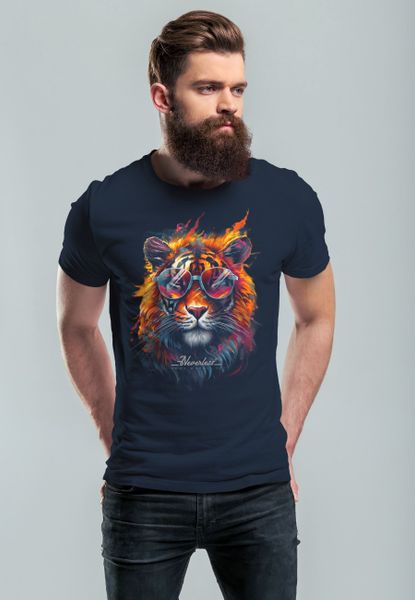 Neverless Print-Shirt Herren T-Shirt Tiger Print günstig online kaufen