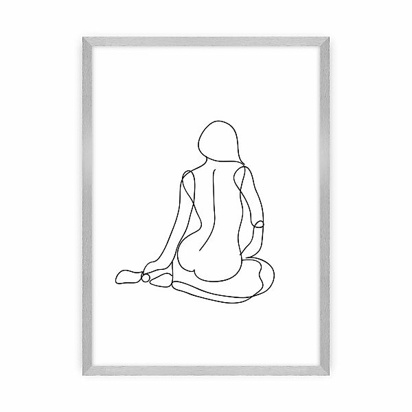 Poster Figure Line I, 70 x 100 cm , Ramka: Srebrna günstig online kaufen