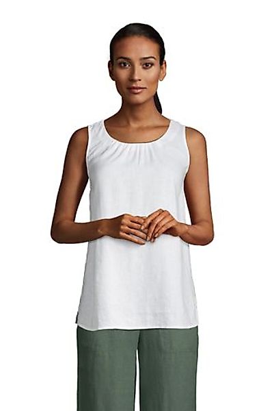 Ärmelloses Leinenshirt, Damen, Größe: M Normal, Weiß, by Lands' End, Weiß günstig online kaufen