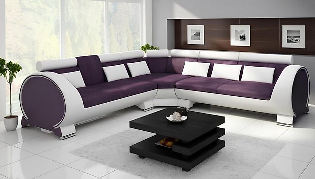 JVmoebel Ecksofa Ecksofa VIGO "LT01" Eckcouch Sofa USB Eckgarnitur Ledersof günstig online kaufen