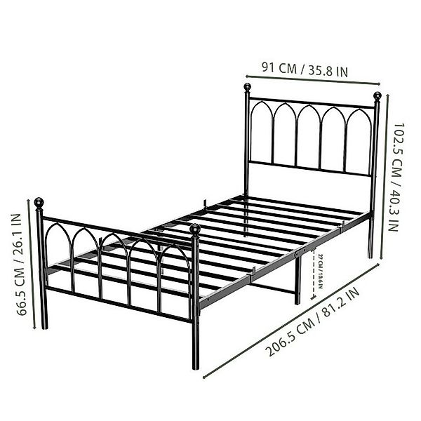 STILVORA Metallbett Metallbett 90x200 Bettgestell mit Lattenrost,Stauraum u günstig online kaufen