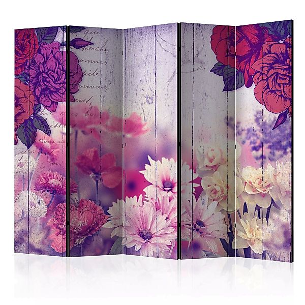 5-teiliges Paravent - Flowers Memories Ii [room Dividers] günstig online kaufen