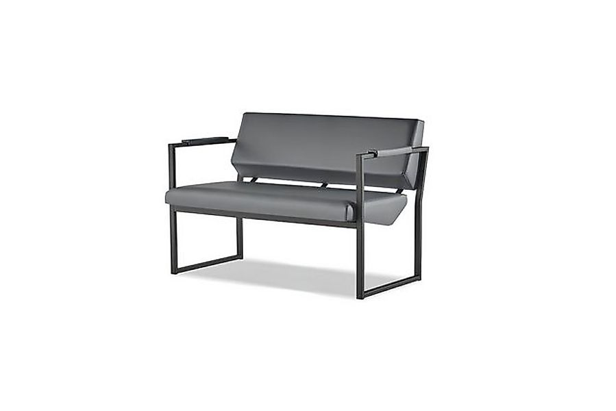 JVmoebel 2-Sitzer Ledesofas Couch Edelstahl 2-Sitzer Sofa Schwarz Leder Hol günstig online kaufen