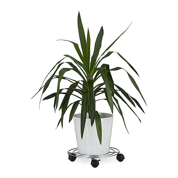 relaxdays Blumentopfuntersetzer Pflanzenroller mit Bremse günstig online kaufen