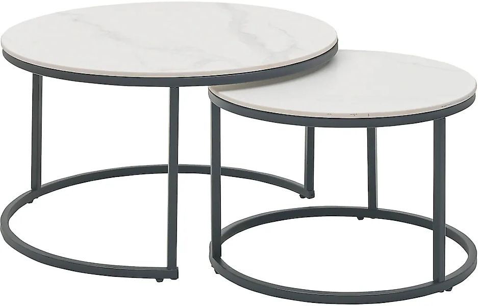 Home affaire Couchtisch "Gino", 2-er Set Keramik, Tisch marmoriert günstig online kaufen