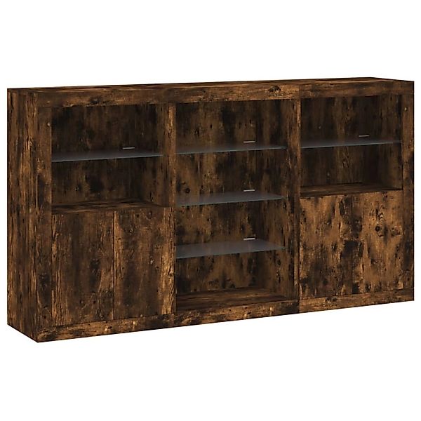 vidaXL Sideboard mit LED-Leuchten Räuchereiche 181,5x37x100 cm 3209181 günstig online kaufen