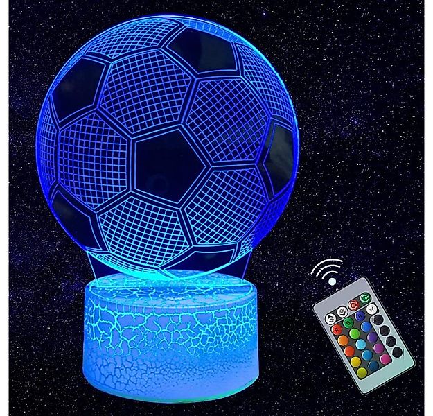 Dreamy Cubby LED Nachtlicht Kinder LED Nachtlicht Fußball 3D Lampe mit 16 F günstig online kaufen