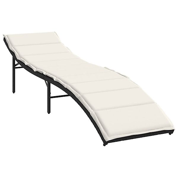 vidaXL Gartenliege Sonnenliege mit Kissen Schwarz günstig online kaufen