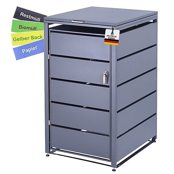 Albatros Mülltonnenbox 1er Tonne bis 240 Liter Anthrazitgrau RAL 7016 verzi günstig online kaufen