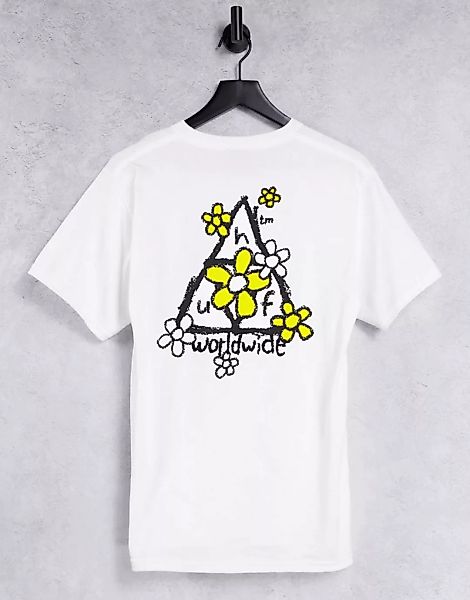 HUF – Pushing Daisies – T-Shirt mit Triple-Dreieck in Weiß günstig online kaufen