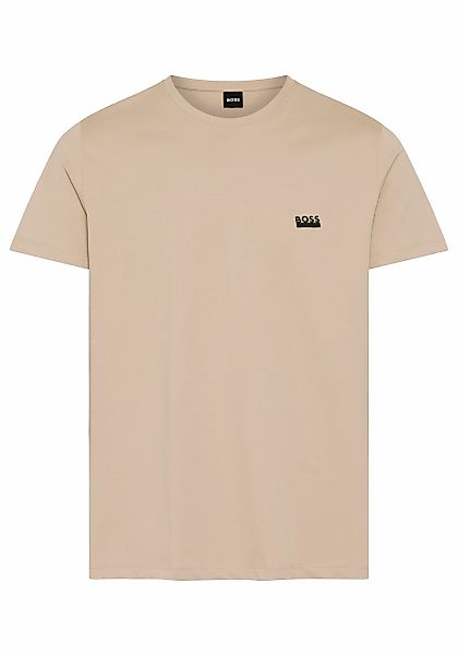 BOSS T-Shirt Rundhals, Jersey, kleines Logo, regular fit günstig online kaufen