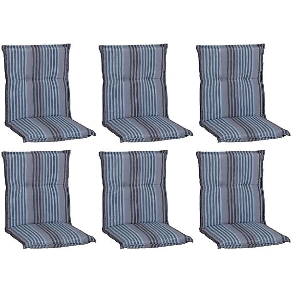 Beo Sitzauflage Niedriglehner Tissa 6er Set Blau-Grau günstig online kaufen