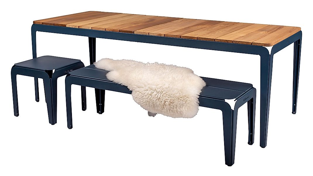 Bended Table Wood 220cm Grau-Blau günstig online kaufen