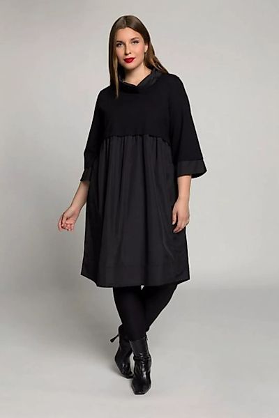 Ulla Popken Jerseykleid Kleid Lagenlook A-Linie Stehkragen 3/4-Arm günstig online kaufen
