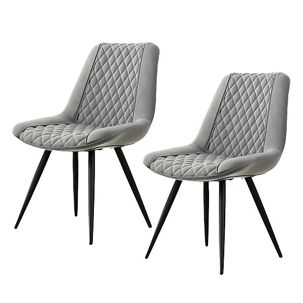 HTI-Living 4-Fußstuhl Stuhl Astrid Kunstleder Grau günstig online kaufen
