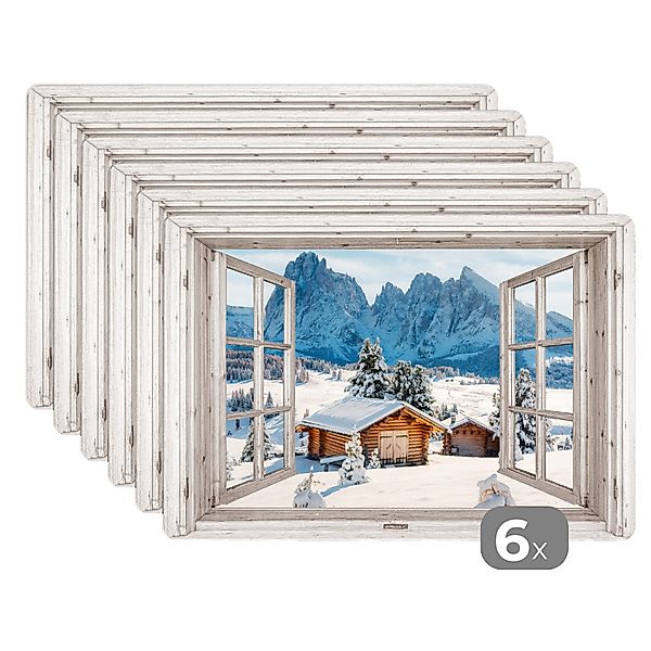 MuchoWow Platzset Winterlandschaft - Hütte - günstig online kaufen