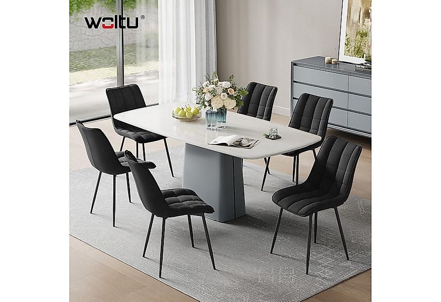 Woltu 4-Fußstuhl (6 St), Küchenstuhl Polsterstuhl Design Stuhl, aus Samt günstig online kaufen