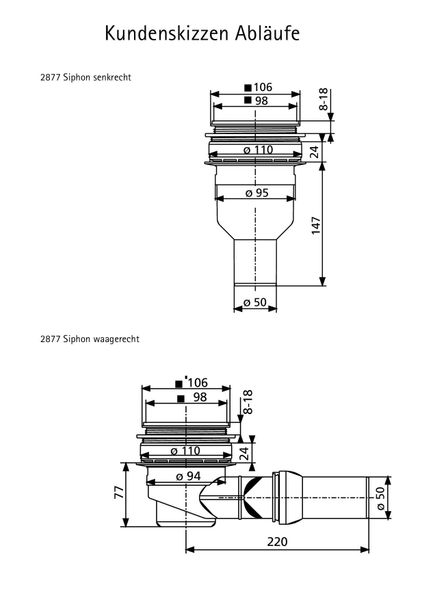 Schulte Ablaufgarnitur Ablauf ohne Deckel für günstig online kaufen