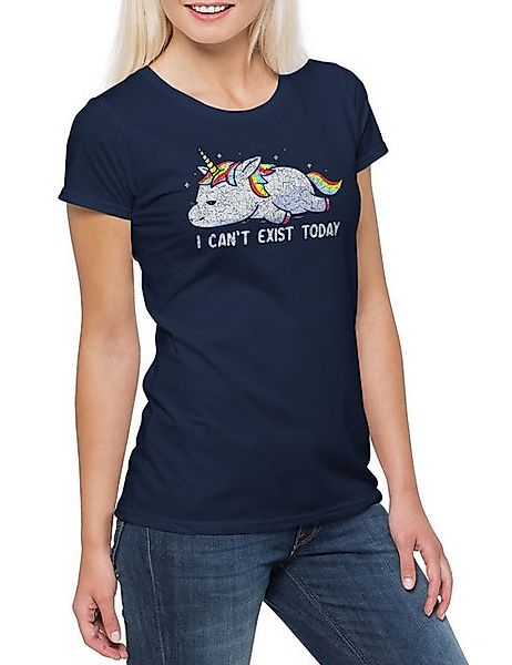 Urban Backwoods Print-Shirt I Can't Exist Today Damen T-Shirt Faultier Couc günstig online kaufen