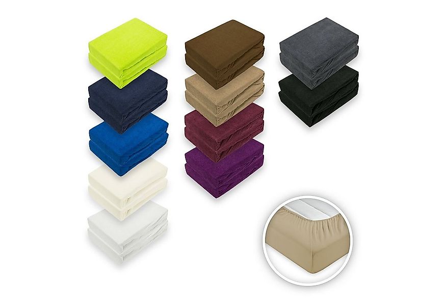 EXKLUSIV HEIMTEXTIL Spannbettlaken Doppelpack Frottee Spannbettlaken, Frott günstig online kaufen