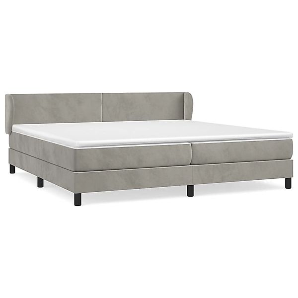Vidaxl Boxspringbett Mit Matratze Hellgrau 200x200 Cm Samt günstig online kaufen
