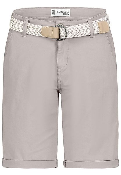 SUBLEVEL Bermudas Mit Gürtel, aufgeschlagener Saum, günstig online kaufen