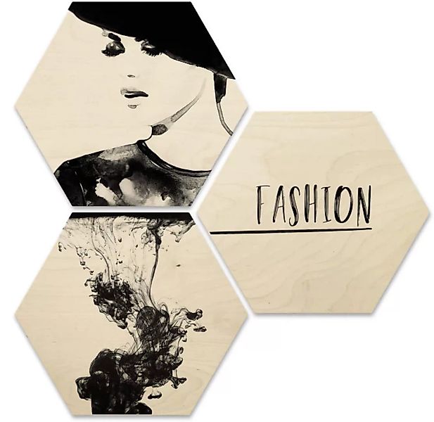 Wall-Art Holzbild "Fashion Collage Holzbild Set", (1 St.) günstig online kaufen