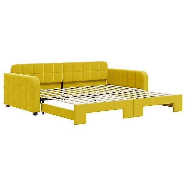 vidaXL Bett, Tagesbett Ausziehbar Gelb 100x200 cm Samt günstig online kaufen