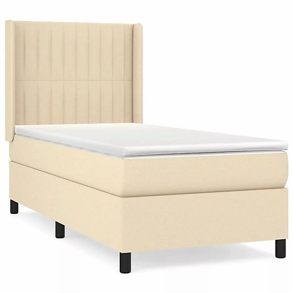 vidaXL Boxspringbett mit Matratze Creme 90x200 cm Stoff1377499 günstig online kaufen