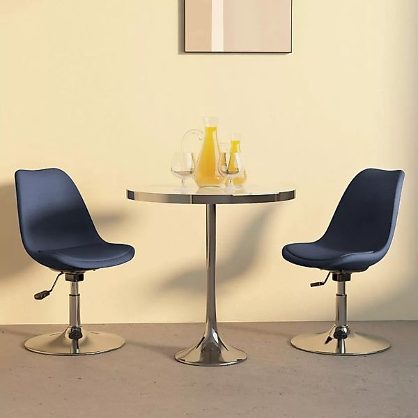 Vidaxl Esszimmerstühle 2 Stk. Drehbar Blau Stoff günstig online kaufen