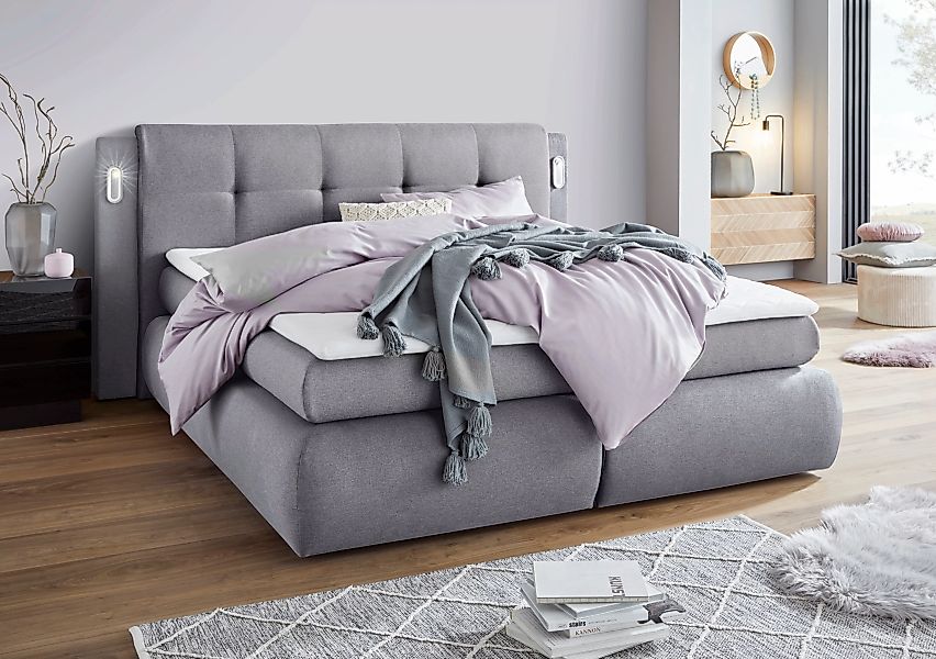 COLLECTION AB Boxspringbett "Borna", inklusive Bettkasten, LED-Beleuchtung günstig online kaufen