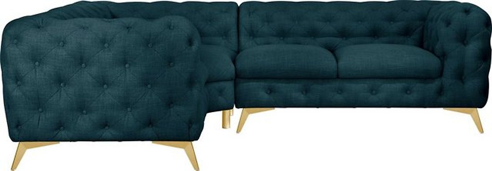 Leonique Chesterfield-Sofa "Ecksofa GLYNIS L-Form mit Wellenunterfederung, günstig online kaufen