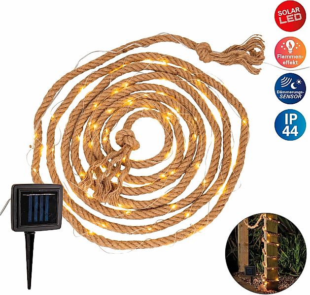 näve LED Solarleuchte "Solar-Lichterkette "CANAMO"" 1 Stk. Warmweiß Inkl. D günstig online kaufen