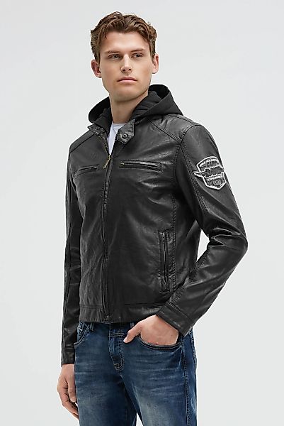 CAMP DAVID Lederimitatjacke mit Kapuze mit abtrennbarer Kapuze günstig online kaufen