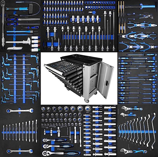 Imperiumtools Werkstattwagen XXXL Werkzeugwagen gefüllt 8 Schubladen IMPERI günstig online kaufen