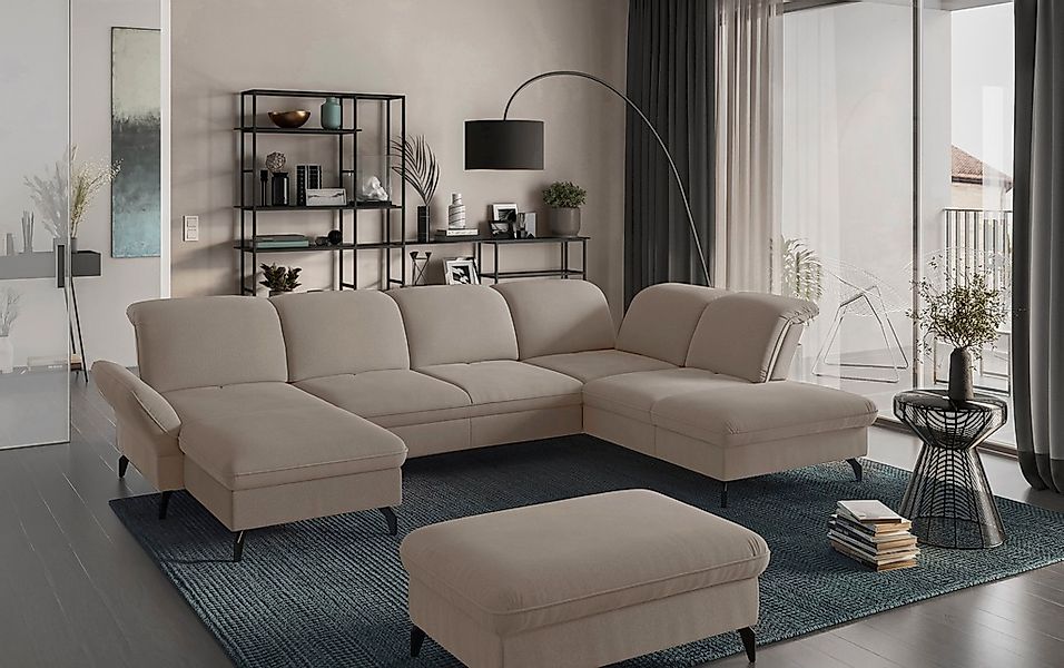 sit&more Wohnlandschaft »Leandro U-Form« Wahlweise mit Bett-, Kopfteil - un günstig online kaufen