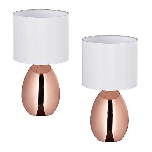 relaxdays Nachttischlampe 2er Set, Ein-/Ausschalter, Ohne günstig online kaufen