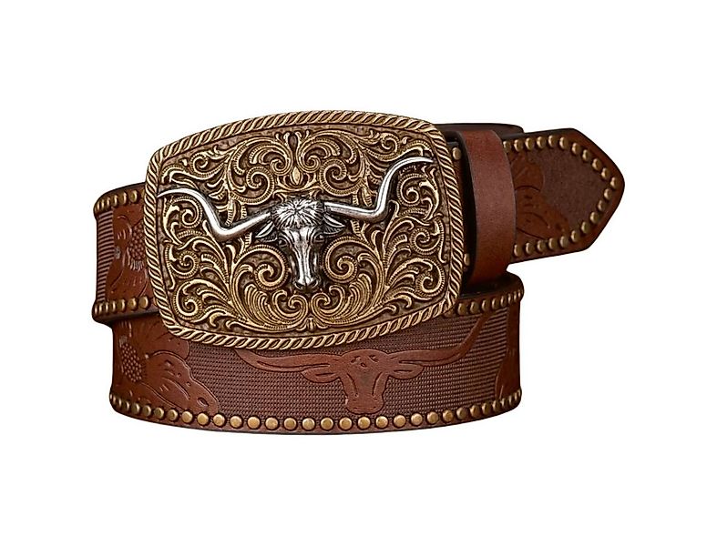 Ware aus aller Welt Nietengürtel Westerngürtel mit Longhorn-Schnalle – im a günstig online kaufen